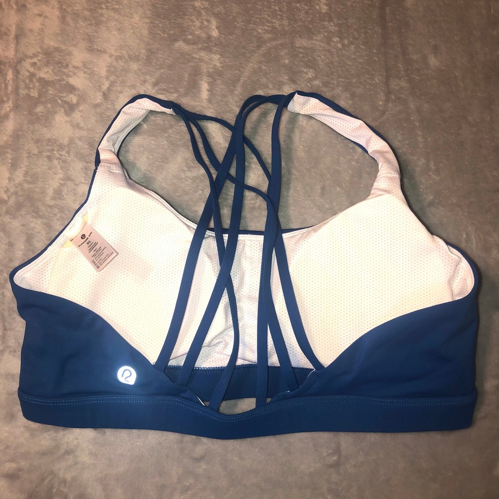 Running Girl Strappy Medium Impact Sports Bra Women's‎ Size XL Royal Blue New - Picture 3 of 7